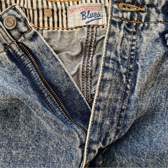 Vintage Weathered Blues Acid Wash Mini Skirt - Picture 4 of 6